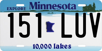 MN license plate 151LUV