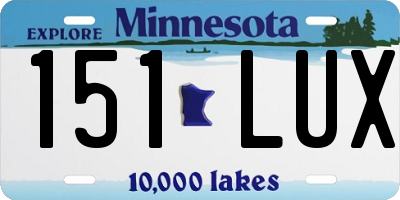 MN license plate 151LUX