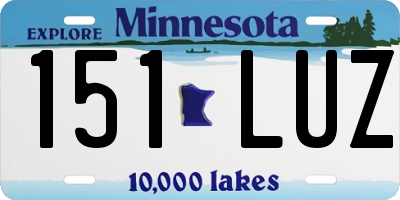 MN license plate 151LUZ