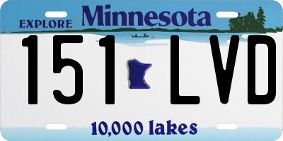 MN license plate 151LVD