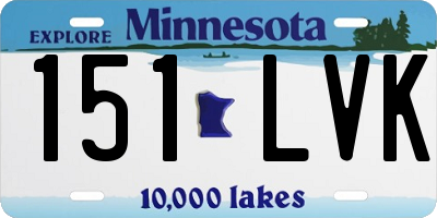 MN license plate 151LVK