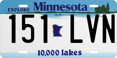 MN license plate 151LVN