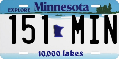 MN license plate 151MIN