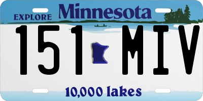 MN license plate 151MIV