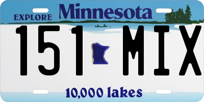 MN license plate 151MIX