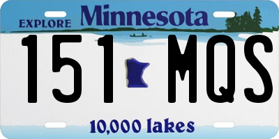 MN license plate 151MQS