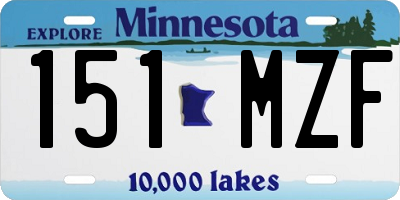 MN license plate 151MZF