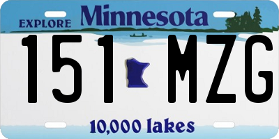 MN license plate 151MZG