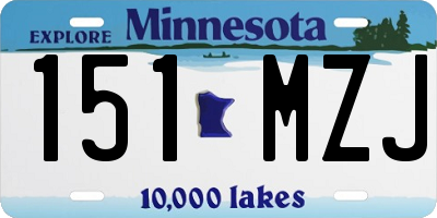 MN license plate 151MZJ