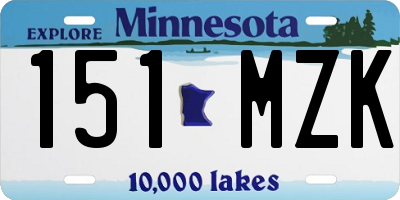 MN license plate 151MZK