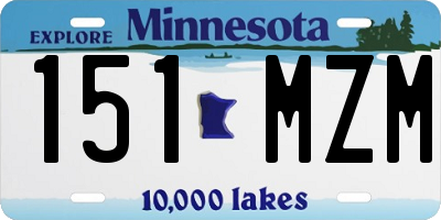 MN license plate 151MZM