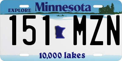 MN license plate 151MZN