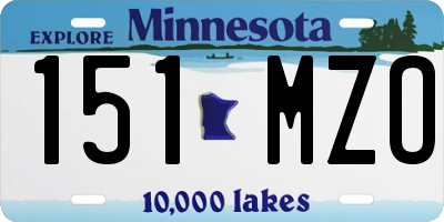 MN license plate 151MZO