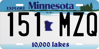 MN license plate 151MZQ