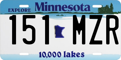 MN license plate 151MZR