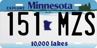 MN license plate 151MZS