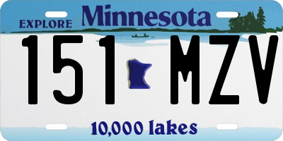 MN license plate 151MZV