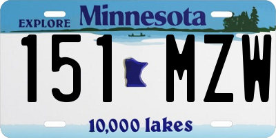 MN license plate 151MZW