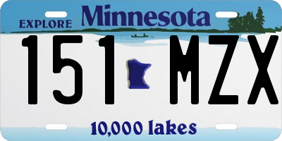 MN license plate 151MZX