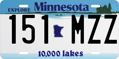 MN license plate 151MZZ