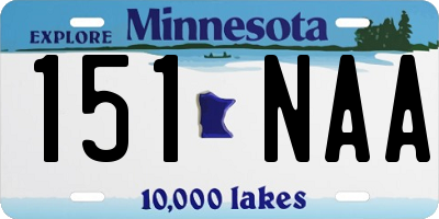 MN license plate 151NAA