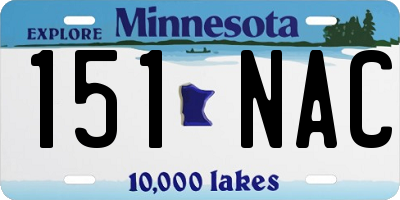 MN license plate 151NAC