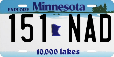 MN license plate 151NAD