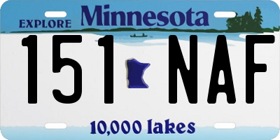 MN license plate 151NAF