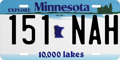 MN license plate 151NAH