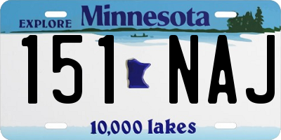MN license plate 151NAJ