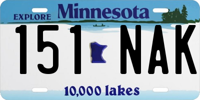 MN license plate 151NAK