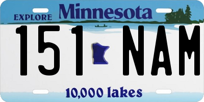 MN license plate 151NAM