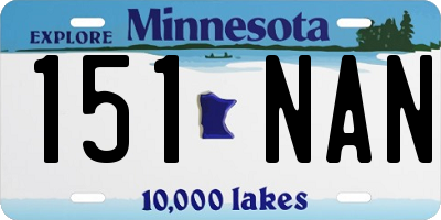 MN license plate 151NAN