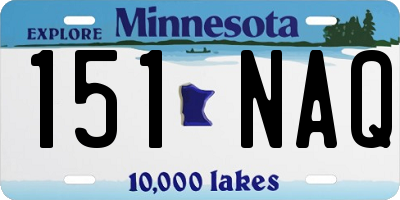 MN license plate 151NAQ
