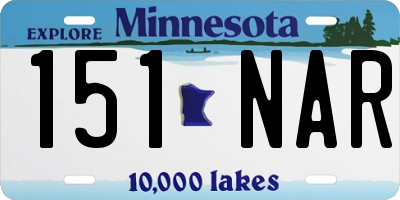 MN license plate 151NAR