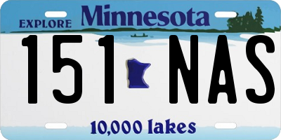 MN license plate 151NAS