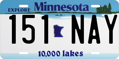 MN license plate 151NAY