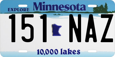 MN license plate 151NAZ