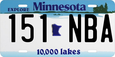 MN license plate 151NBA