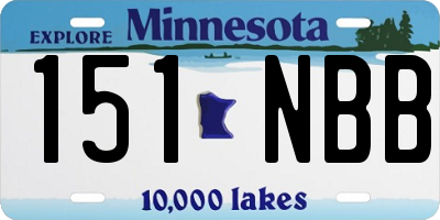 MN license plate 151NBB