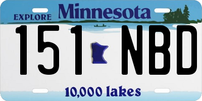 MN license plate 151NBD