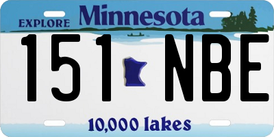 MN license plate 151NBE