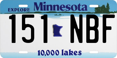 MN license plate 151NBF