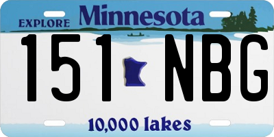 MN license plate 151NBG
