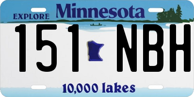 MN license plate 151NBH