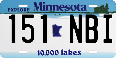 MN license plate 151NBI