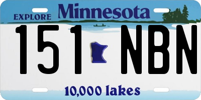 MN license plate 151NBN