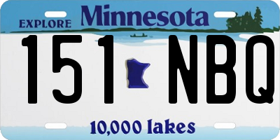 MN license plate 151NBQ