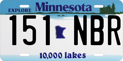 MN license plate 151NBR