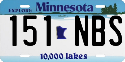 MN license plate 151NBS